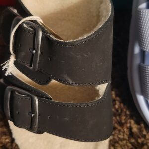 White Mountain Black Double-Buckle Sandals